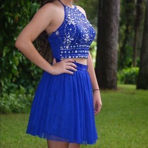 Beautiful blue two piece homecoming dress!